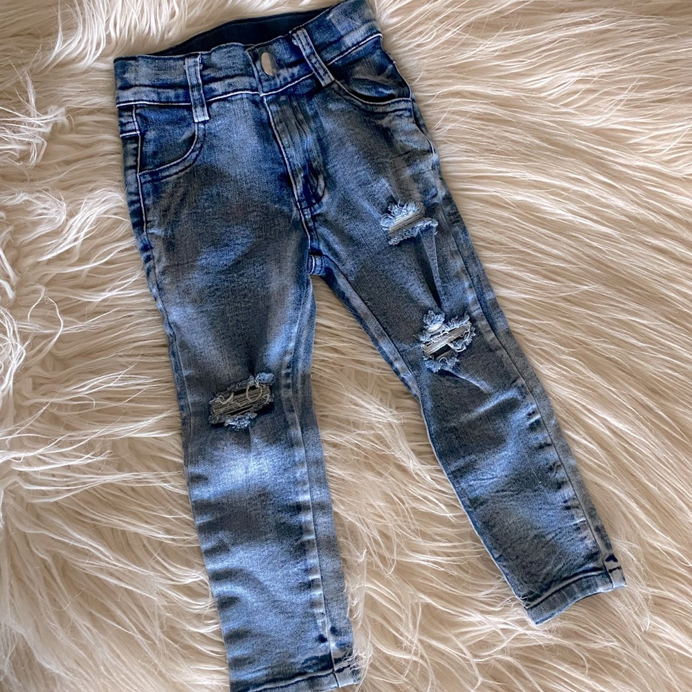 Boys Raxtin Distressed Blue Denim Pants
